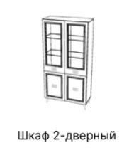 Шкаф 2-дверный Виктория ГВК-04 Белый/Золото